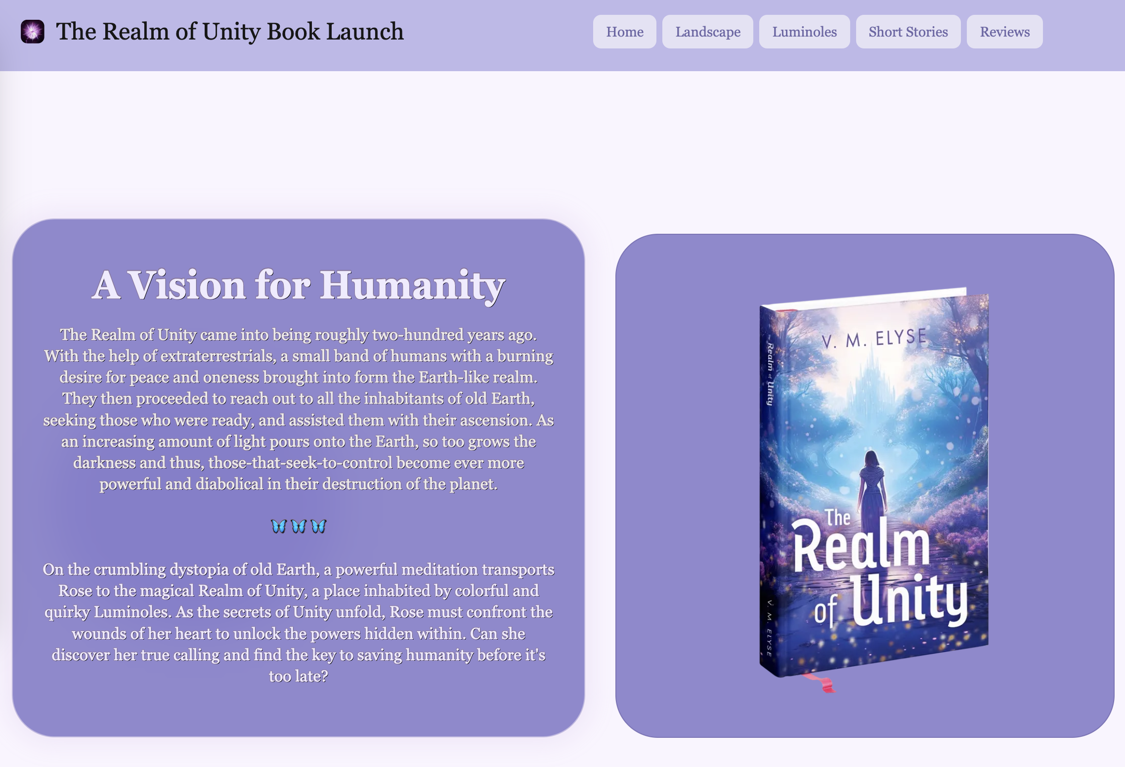 Marie's Book Launch - Responsive Web App